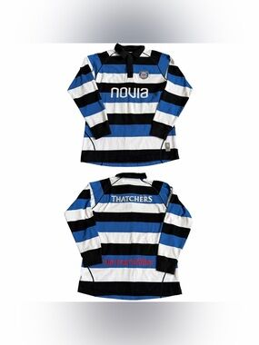 Bath Rugby Official Jersey 2012 Men’s Sz M UK Striped Long Sleeve Herman Miller